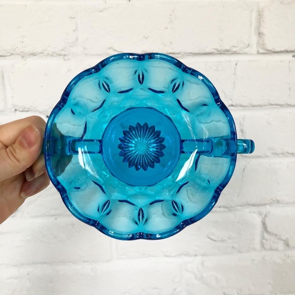 Vintage Anchor Hocking Laser Blue Glass Tray - Picture 3 of 5